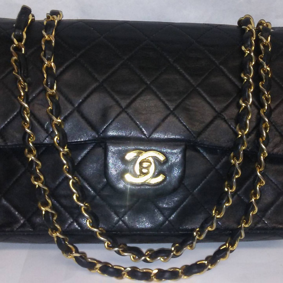 CHANEL Handbags - Black quilted Lamb skin Chanel Classic Handbag